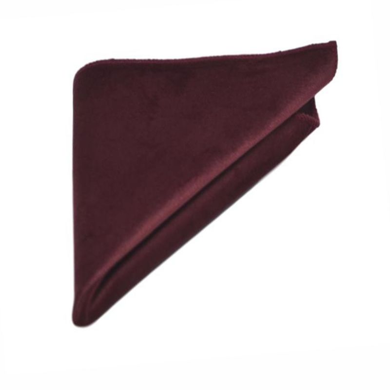 King & Priory Burgundy Velvet Bow Tie & Pocket Square Set