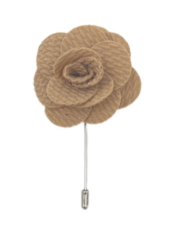 king & priory Butterscotch Brown Flower/Rose Lapel Pin