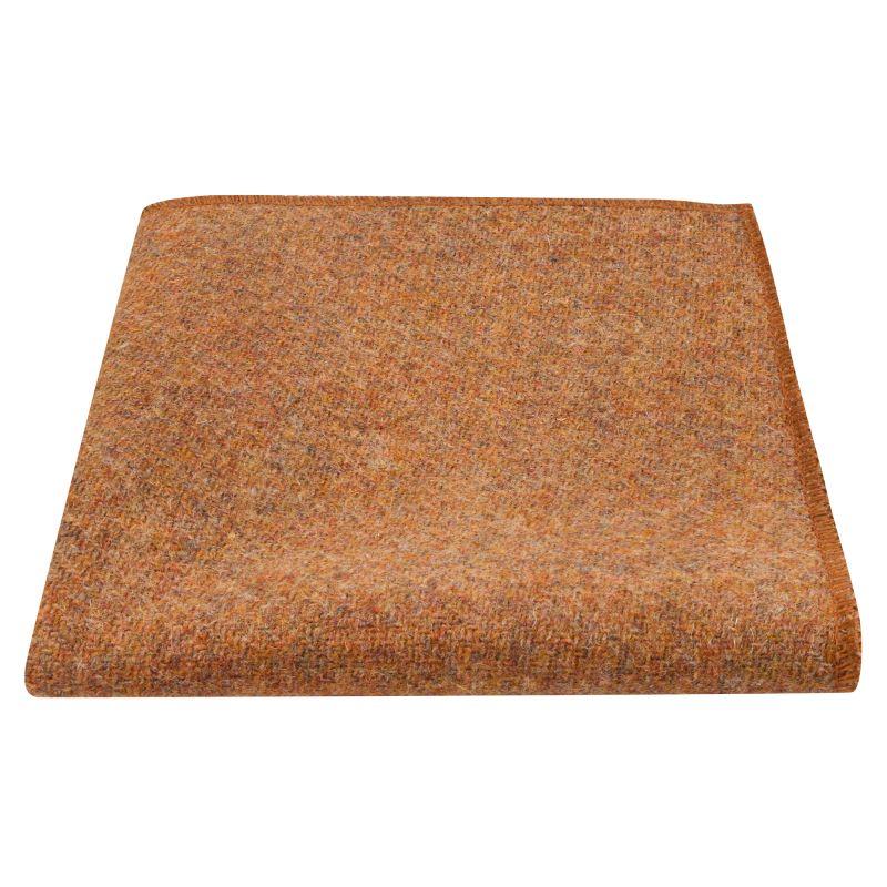 king & priory Cinnamon Brown Woven Wool Pocket Square