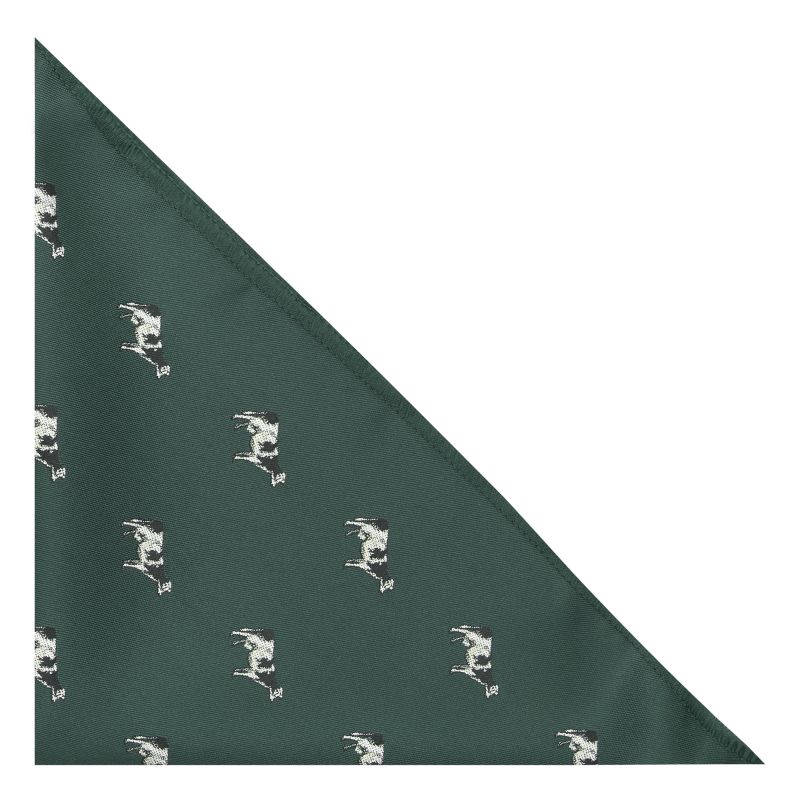 king & priory Dark Green Cow Embroidered Pocket Square