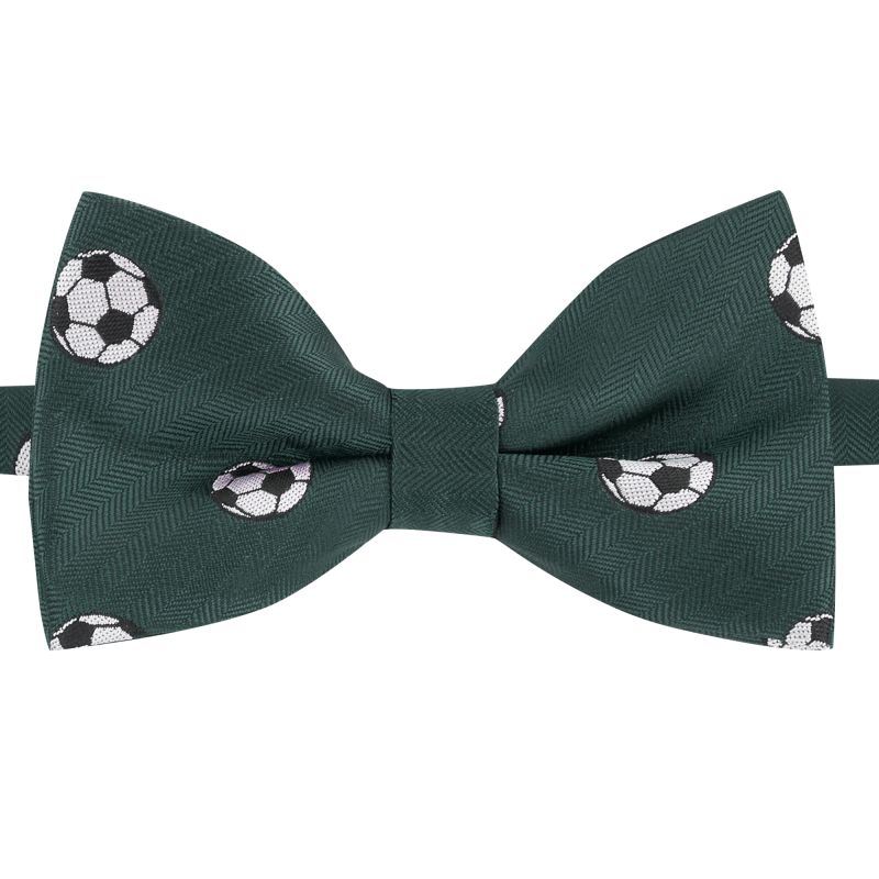 King & Priory Dark Green Football Herringbone Bow Tie