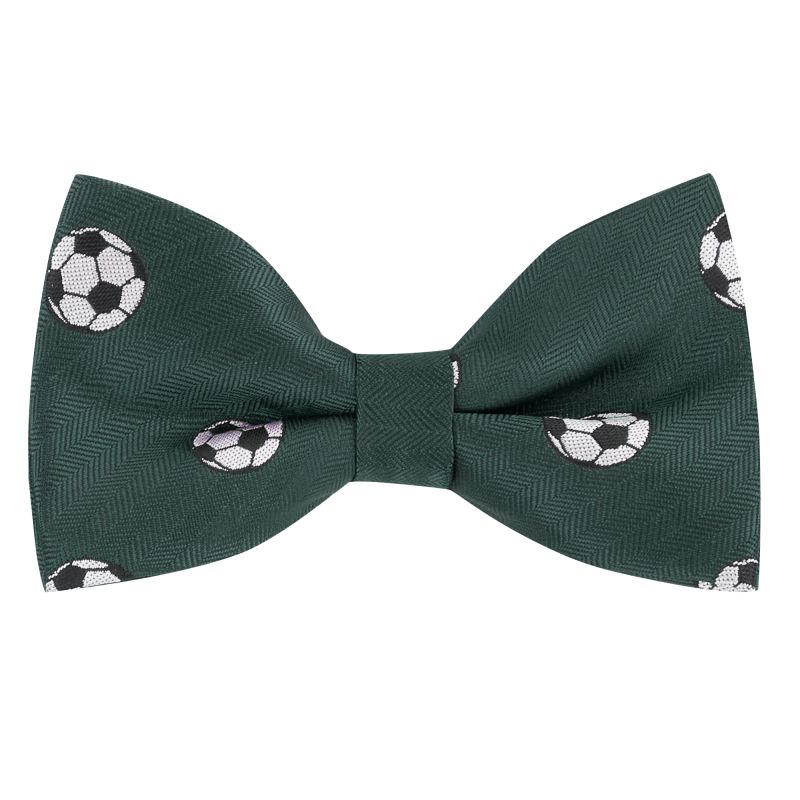 king & priory Dark Green Football Herringbone Bow Tie