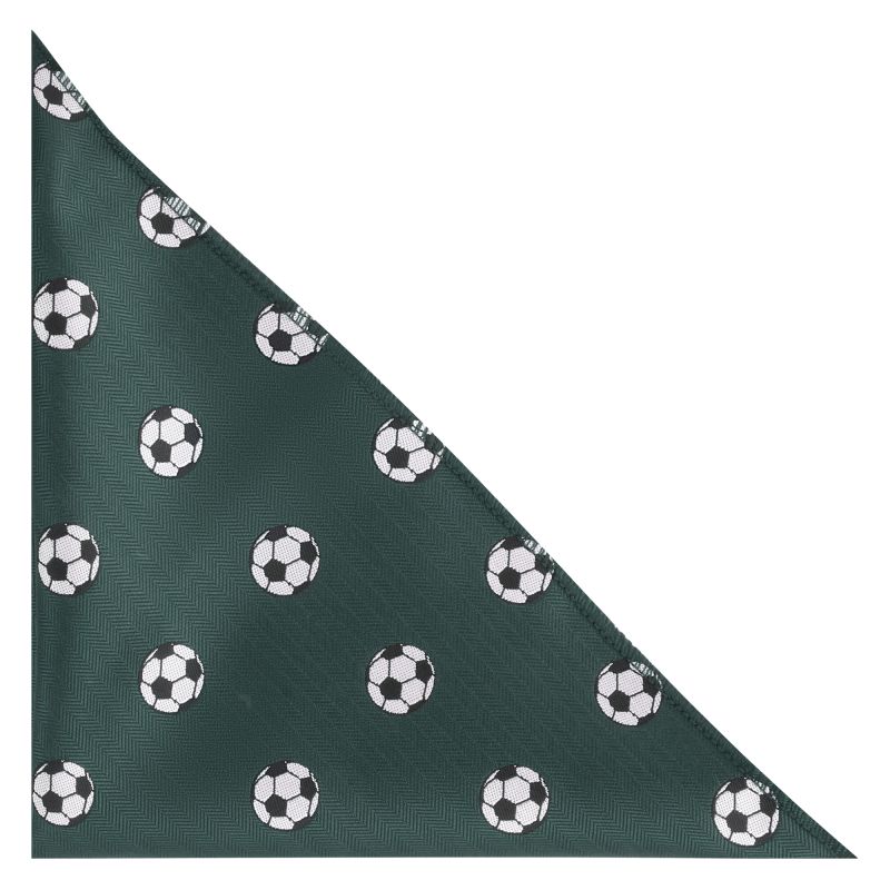 King & Priory Dark Green Football Herringbone Pocket Square