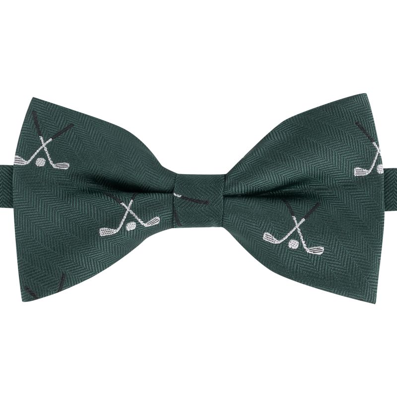King & Priory Dark Green Golf Clubs Herringbone Bow Tie