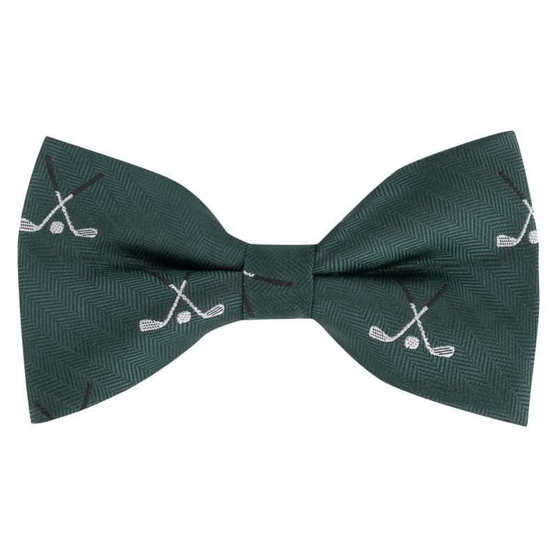 king & priory Dark Green Golf Clubs Herringbone Bow Tie