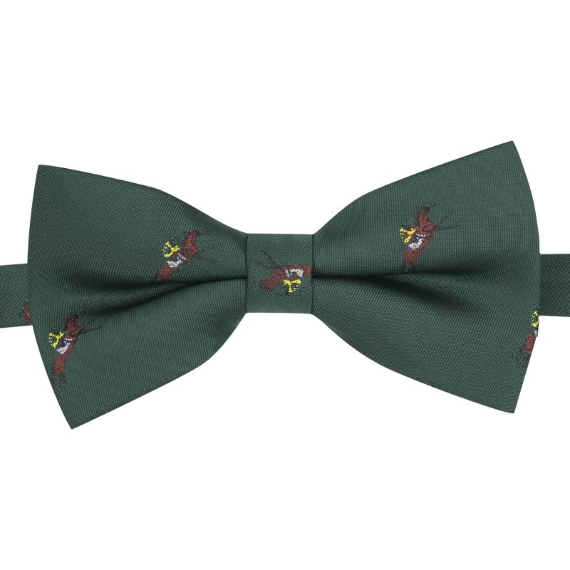 King & Priory Dark Green Horse And Jockey Embroidered Bow Tie