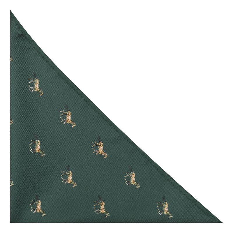 king & priory Dark Green Horse Embroidered Pocket Square