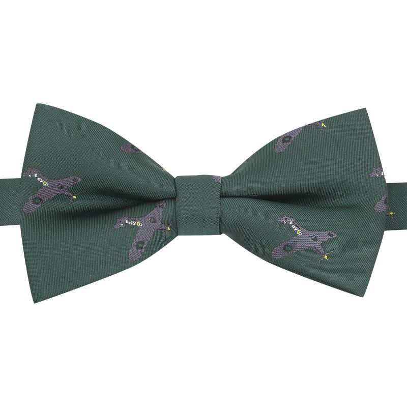 King & Priory Dark Green Hurricane Fighter Plane Embroidered Bow Tie