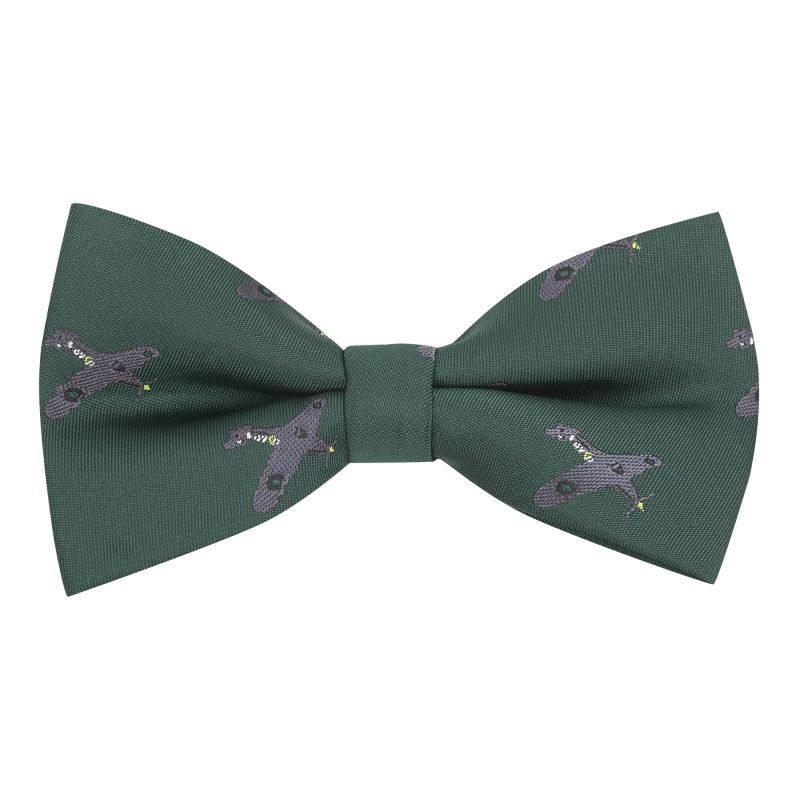 king & priory Dark Green Hurricane Fighter Plane Embroidered Bow Tie