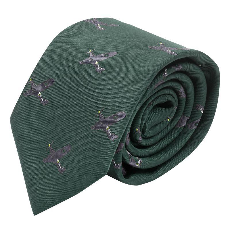 King & Priory Dark Green Hurricane Fighter Plane Embroidered Tie