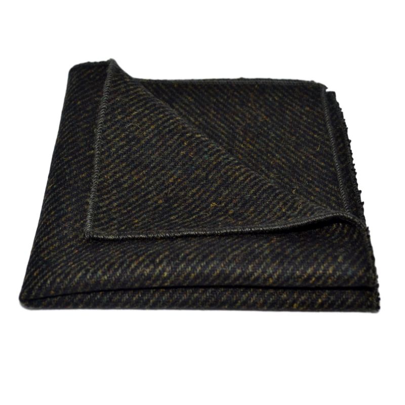 King & Priory Dark Green Sharkskin Tie & Pocket Square Set
