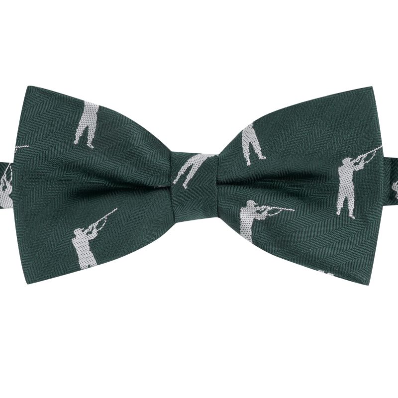 King & Priory Dark Green Shooting / Gamekeeper Herringbone Bow Tie