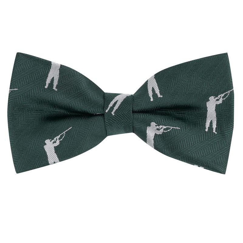 king & priory Dark Green Shooting / Gamekeeper Herringbone Bow Tie