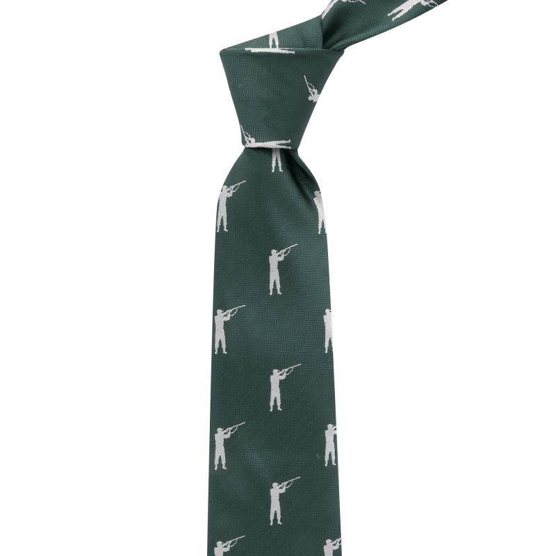 King & Priory Dark Green Shooting / Gamekeeper Herringbone Tie