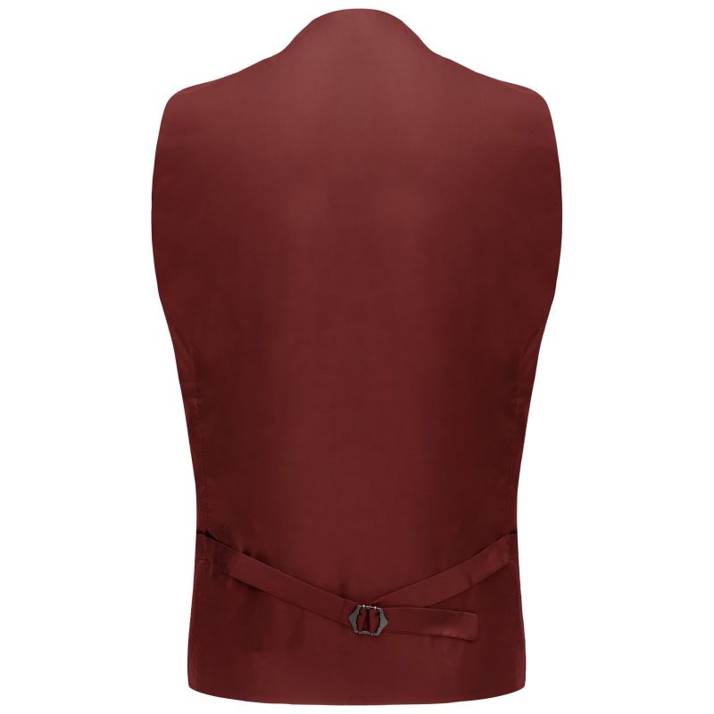 King & Priory Dark Pastel Red Donegal Tweed Waistcoat