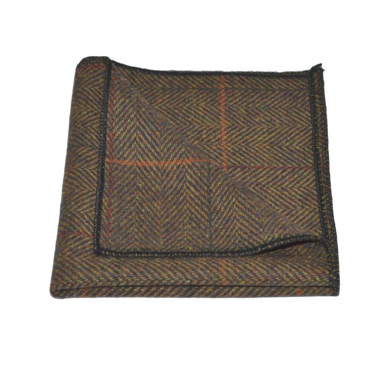 King & Priory Dijon Herringbone Check Tie & Pocket Square Set