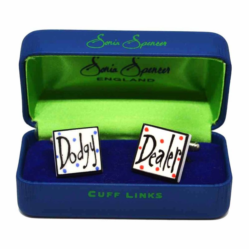 King & Priory Dodgy Dealer Cufflinks By Sonia Spencer