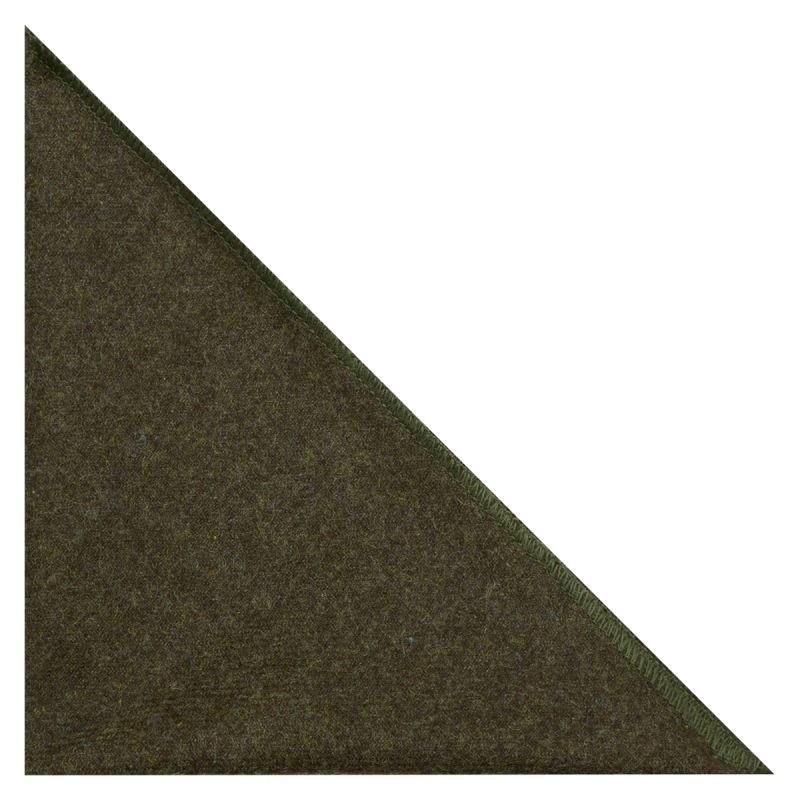 King & Priory Earth Green Donegal Tweed Pocket Square