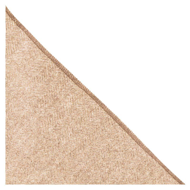king & priory Hay Brown Herringbone Wool Pocket Square