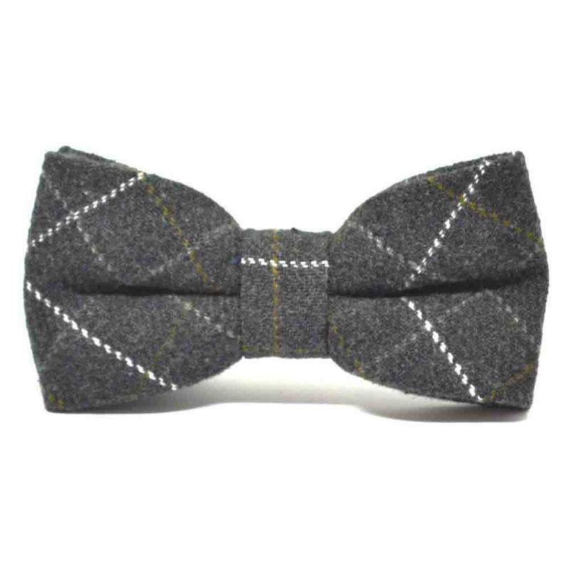 King & Priory Heritage Check Charcoal Grey Waistcoat & Matching Bow Tie