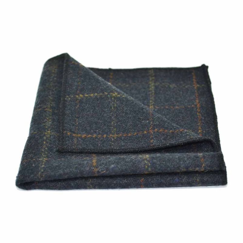 King & Priory Heritage Check Navy Blue Waistcoat Tie & Pocket Square Set