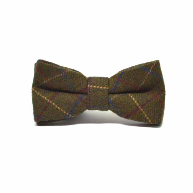 King & Priory Heritage Check Regency Green Bow Tie & Pocket Square Set