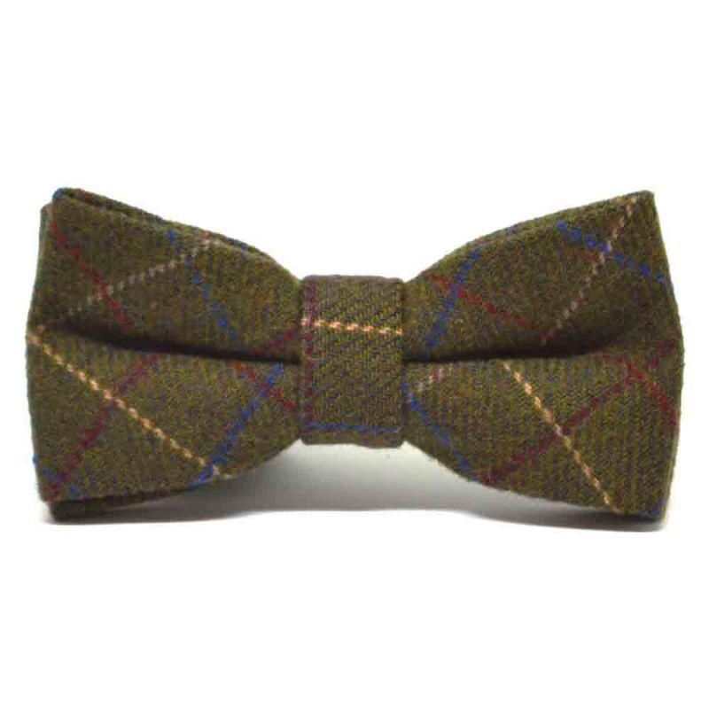 King & Priory Heritage Check Regency Green Waistcoat & Matching Bow Tie