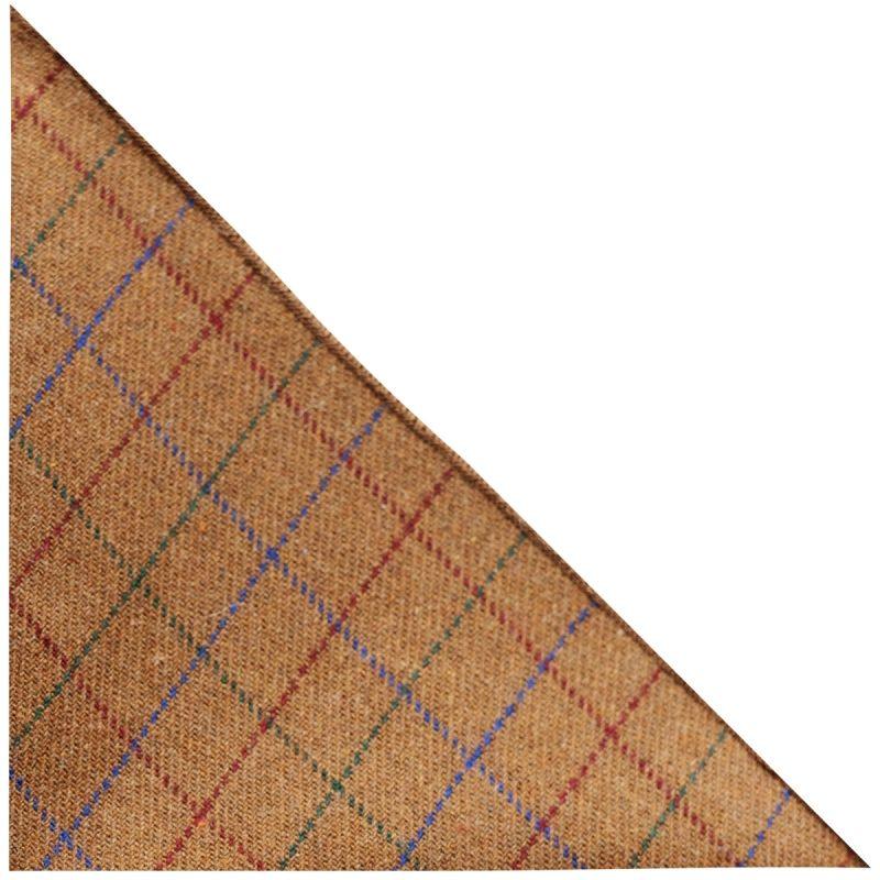 King & Priory Heritage Check Rustic Brown Pocket Square
