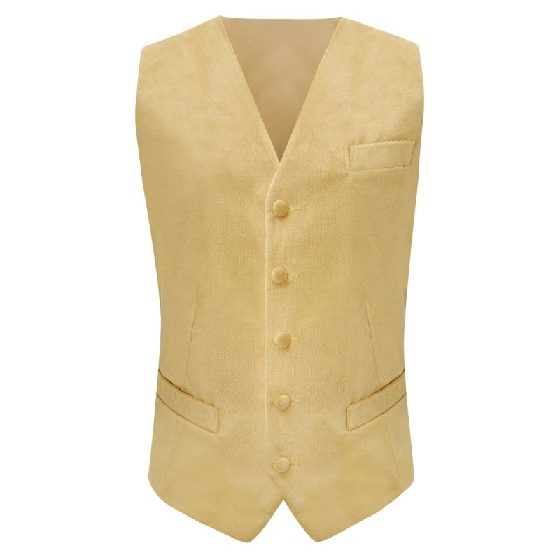 King & Priory Heritage Gold Textured Velvet Waistcoat