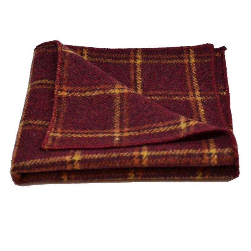 King & Priory Heritage Warm Red Check Tie & Pocket Square Set