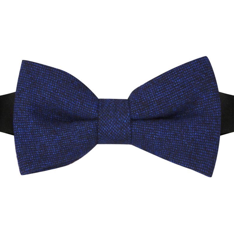 King & Priory Highland Weave Dark Sapphire Blue Bow Tie