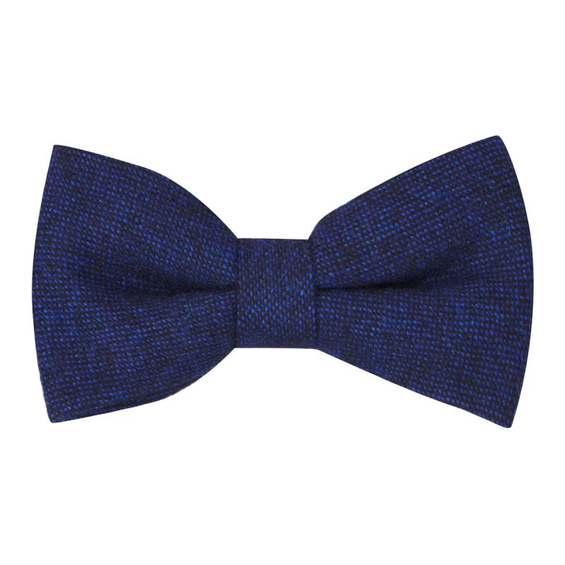 king & priory Highland Weave Dark Sapphire Blue Bow Tie