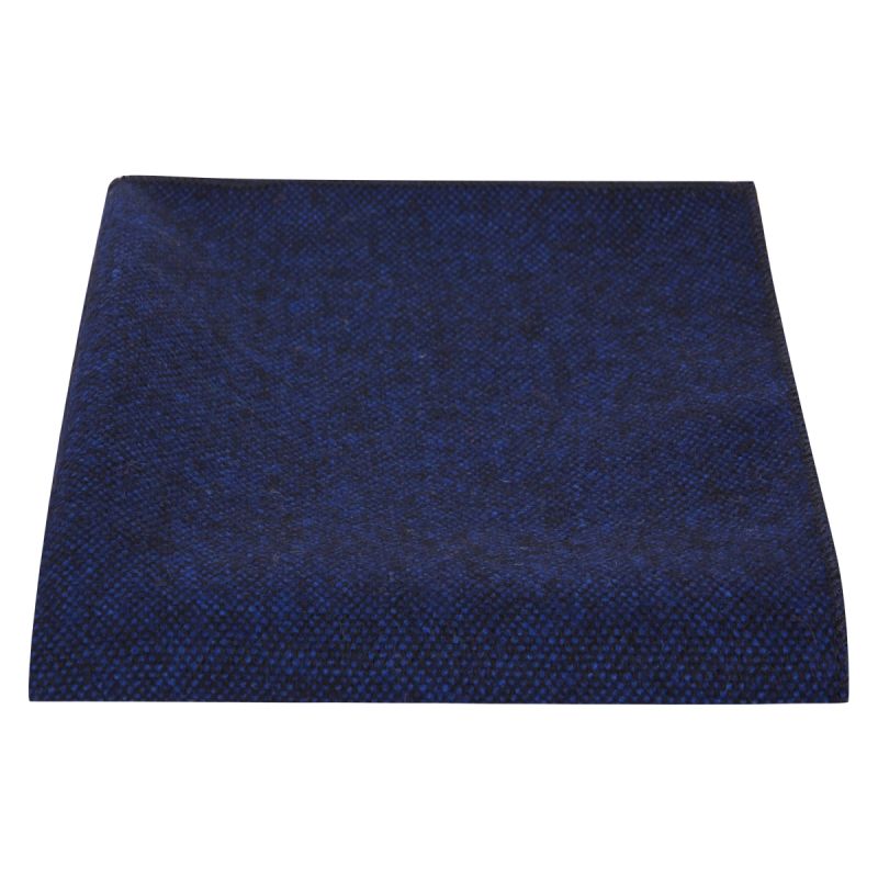 king & priory Highland Weave Dark Sapphire Blue Pocket Square