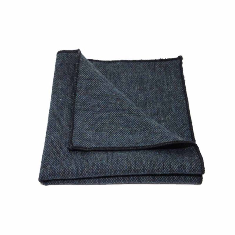 King & Priory Highland Weave Deep Blue Tie & Pocket Square Set