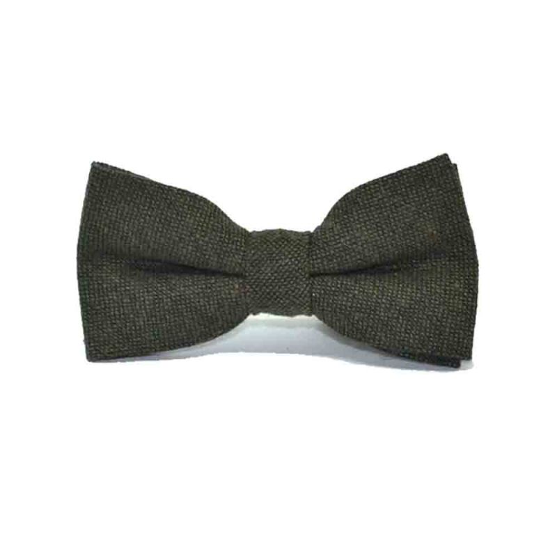 King & Priory Highland Weave Forest Green Bow Tie Tie & Pocket Square Set Boxed