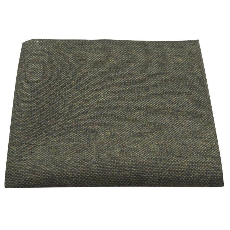 king & priory Highland Weave Forest Green Pocket Square