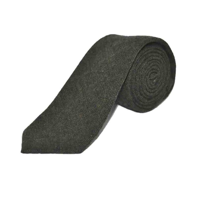 King & Priory Highland Weave Forest Green Tie & Pocket Square Set Boxed