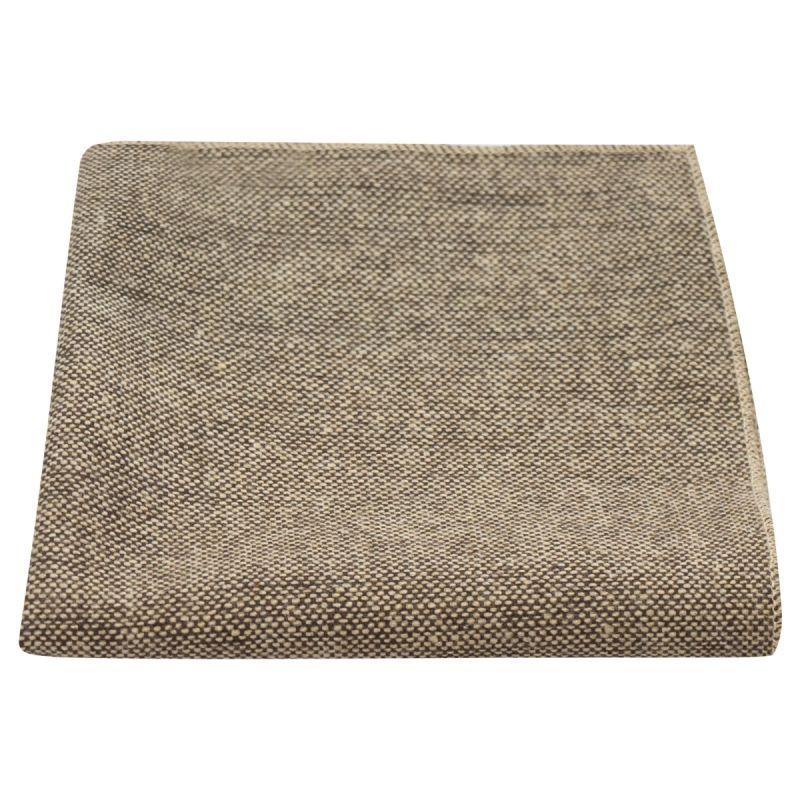 king & priory Highland Weave Latte Brown Pocket Square