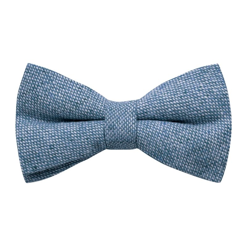 king & priory Highland Weave Stonewashed Blue Bow Tie