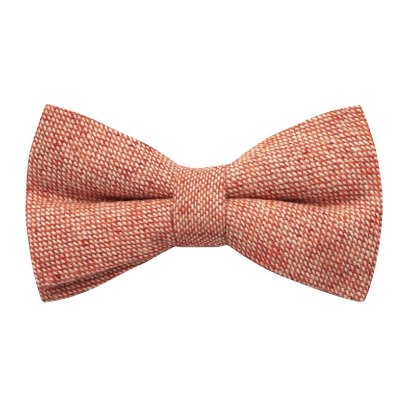 king & priory Highland Weave Stonewashed Brick Red Bow Tie