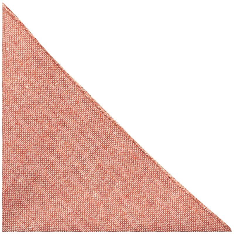 King & Priory Highland Weave Stonewashed Brick Red Pocket Square