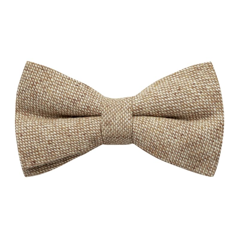 king & priory Highland Weave Stonewashed Light Brown Bow Tie