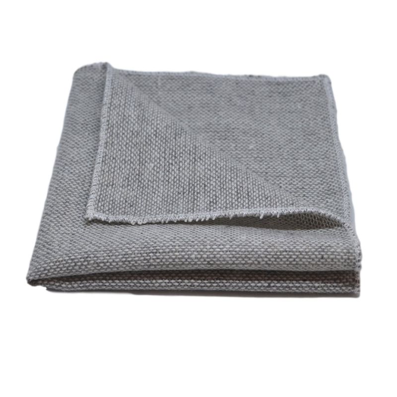 King & Priory Highland Weave Stonewashed Light Grey Bow Tie & Pocket Square Set