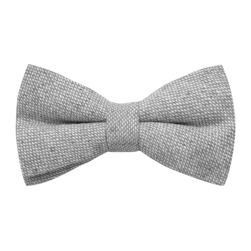king & priory Highland Weave Stonewashed Light Grey Bow Tie