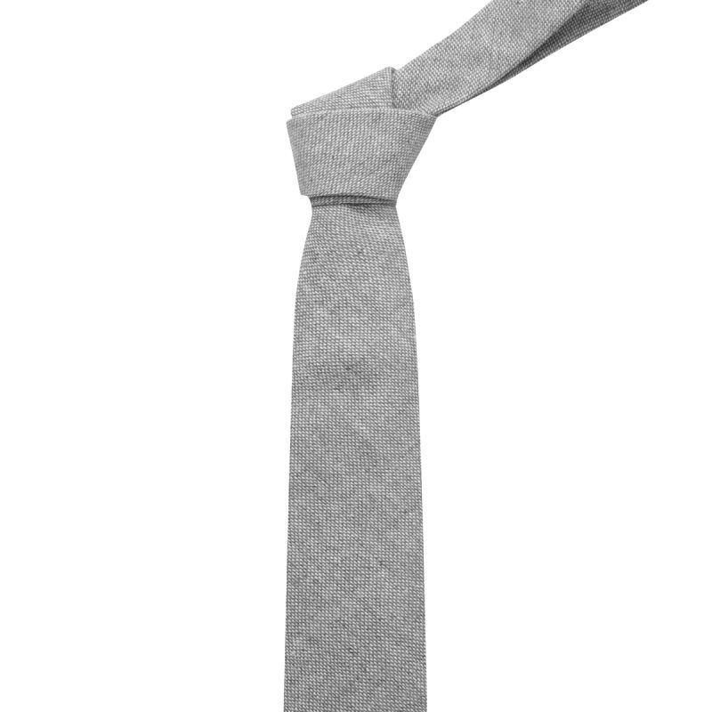 King & Priory Highland Weave Stonewashed Light Grey Tie