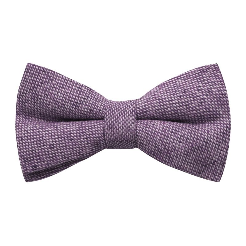 king & priory Highland Weave Stonewashed Purple Bow Tie
