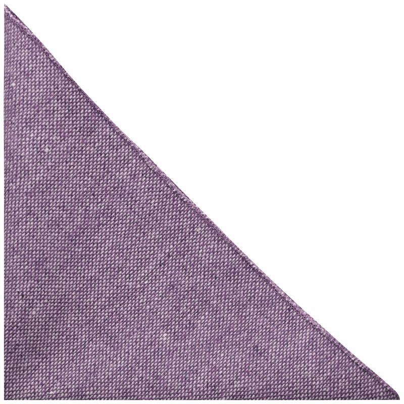 King & Priory Highland Weave Stonewashed Purple Pocket Square