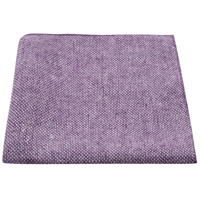 King & Priory Highland Weave Stonewashed Purple Pocket Square