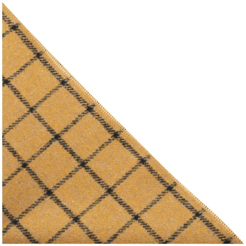 King & Priory Honey Brown Birdseye Check Pocket Square