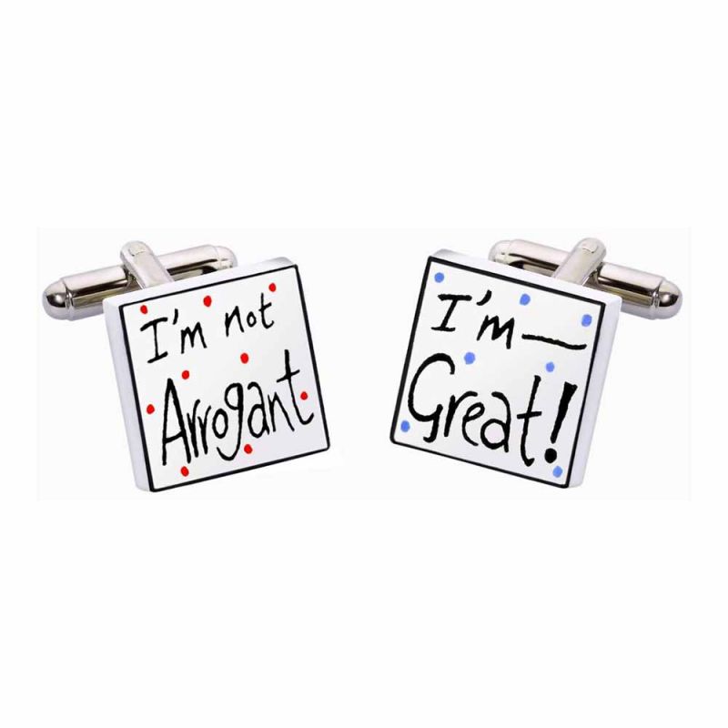 king & priory I'm Not Arrogant I'm Great Cufflinks by Sonia Spencer